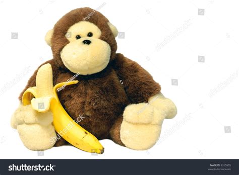 Cute Stuffed Monkey With Banana Stock Photo 3315955 Shutterstock