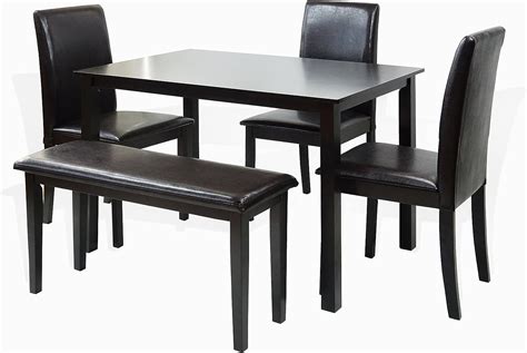 Dining Kitchen Set Of 5 Pc Rectangular Table And 3 Wooden Fallabella