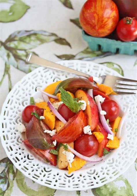 Juicy Summer Heirloom Tomato Stone Fruit Salad Recipe Jeanettes