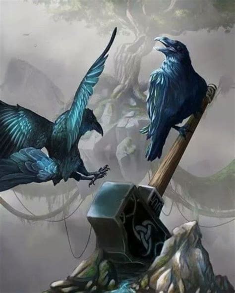 Hugin And Munin Are Two Ravens Commonly Associated With Odin They