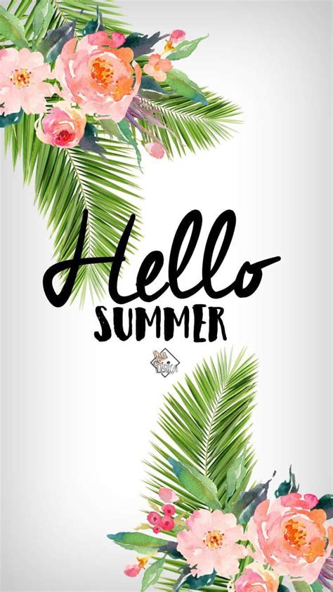 Download Cute Hello Summer Art Phone Wallpaper