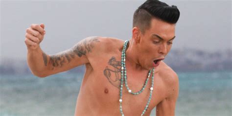 Bobby Norris Goes Almost Naked As The Towie Star Introduces The Bobby Ball Bag On The Beach