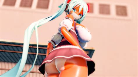 rule 34 adopento big ass big breasts hatsune miku looking at viewer low angle view mmd tan