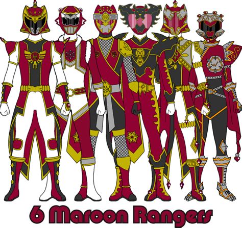 Maroon Rangers Thunderyo Super Sentai By Thunderyo On Deviantart In