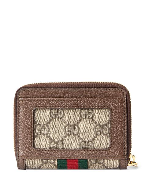Gucci Ophidia Gg Card Case Wallet In Ebony Modesens