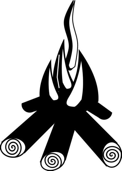 Find the perfect flames vector black & white image. OnlineLabels Clip Art - Campfire