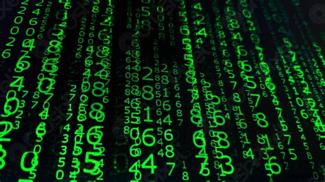Binary Numbers On Computer Screen Matrix Background Stock Photo