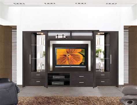 Perfect for those in need of living room storage space. Crystal Entertainment Center Wall Unit - Modern ...