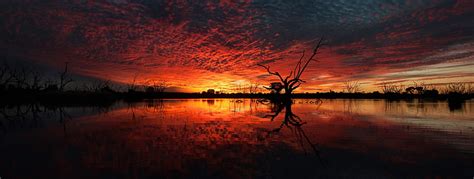 Hd Wallpaper Sunset 4k Hd Pc Reflection Sky Orange