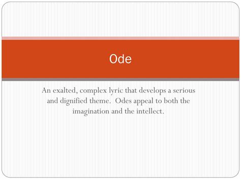 Ppt Ode Powerpoint Presentation Free Download Id6693304