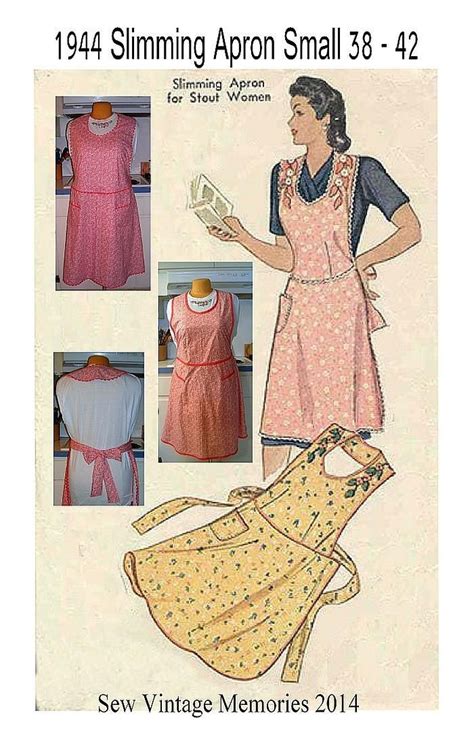 New Pellon Pattern 1944 Slimming Apron For Stout Women Small Or Large