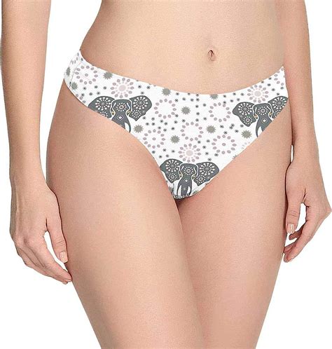 Custom Nolvelty Elephant Pattern Print Women S Thongs Panties Underwear