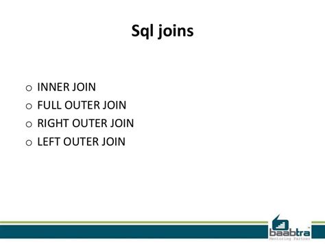 Joins and different types of joins in sql