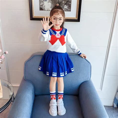 Cute Anime Kid Baby Girls Sailor Moon Cosplay Costumes Bowknot Dress