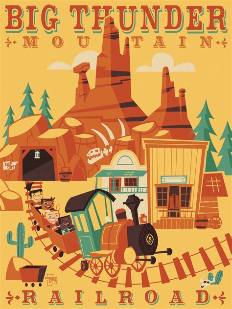 Big Thunder Mountain Railroad By Ben Burch Poster Disney Vintage