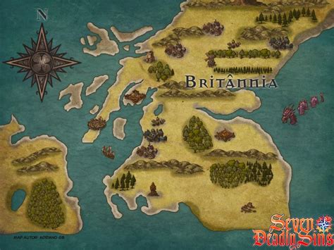 Map Of Britannia Seven Deadly Sins Sete Pecados Capitais Anime Mapa