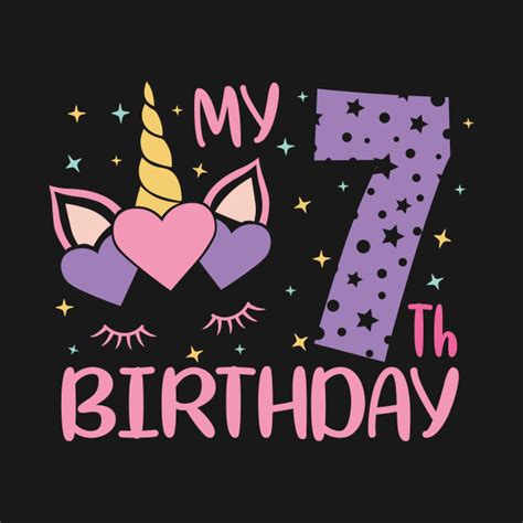 My 7th Birthday 7 Years Old Birthday T Kids T Shirt Teepublic