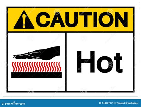 Caution Hot Symbol Sign Vector Illustration Isolate On White