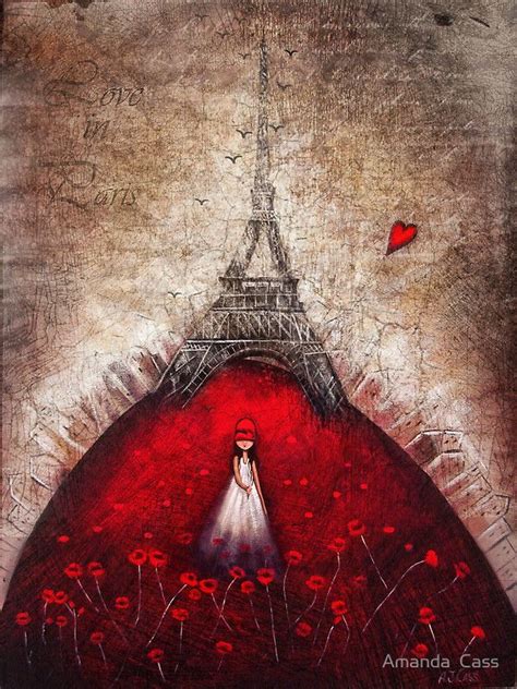 Amor Em Paris Por Amanda Cass Redbubble Illustration Mignonne Art