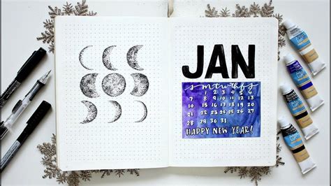 Plan With Me January Bullet Journal Set Up Ideas Space Theme Clipfail