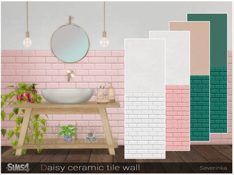 Daisy Ceramic Tile Wall The Sims 4 Catalog
