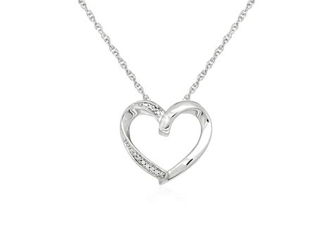 Open Heart Pendant With Diamonds In Sterling Silver Richard Cannon