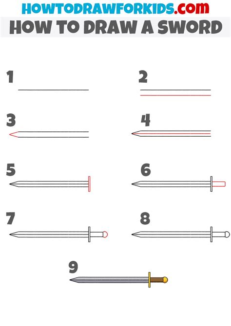 How To Draw A Sword For Beginners Very Easy Drawing Tutorial