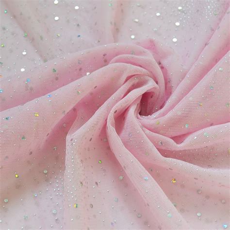 By The Metre Sparkle Baby Pink Tulle Fabric Tulle Fabric Pink