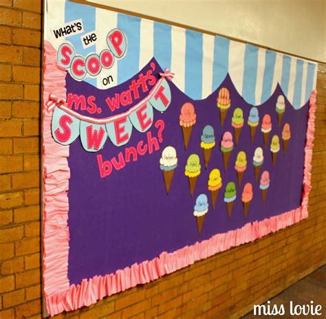 Class birthday graph bulletin board. Miss Lovie: Ice Cream Bulletin Board and Ruffle Border ...