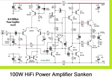 This basic mosfet amplifier is very simple to build and low cost. 100W HiFi Power Amplifier circuit with Sanken in 2019 | amp | Circuit, Audio amplifier, Electronics