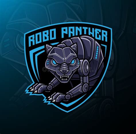 Diseño Del Logotipo De La Mascota Del Robot De La Pantera Ilustración