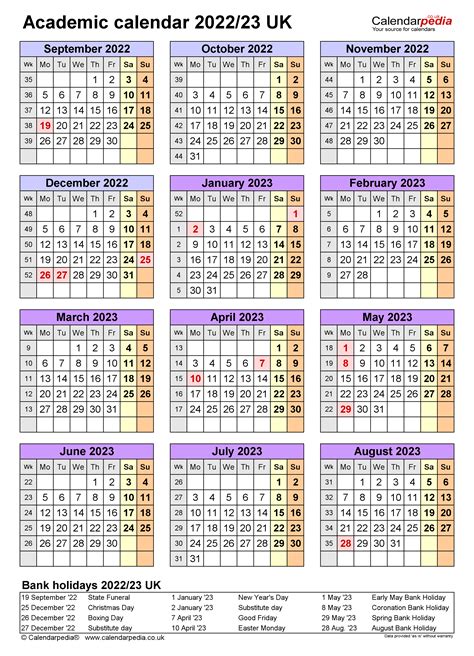 2022 And 2023 Academic Calendar Printable