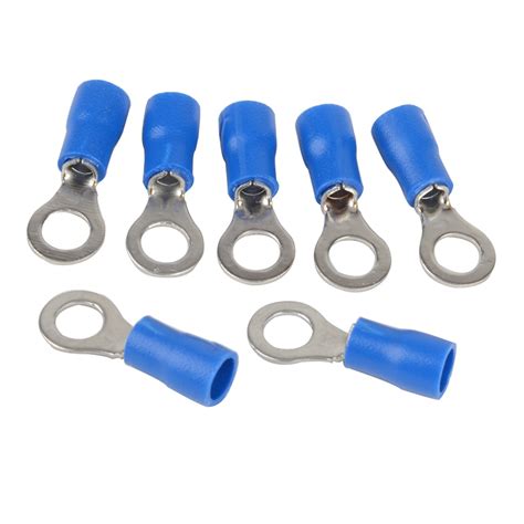 20pcs Blue Rv 2 5s Insulated Crimp Ring Terminals Electric Wire