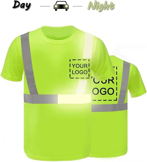 High Visibility Reflective Safety T Shirts Custom Your Logo Hi Vis