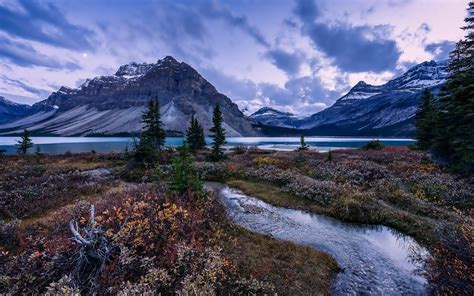 Bow Lake Canada Landscape Wallpaper Hd 3840x2400