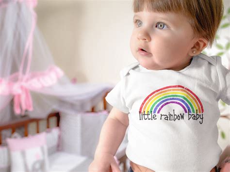 Little Rainbow Baby Miracle Baby Onesies Bodysuit White Short Or Long