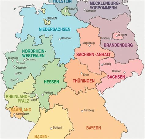 Die 16 deutschen bundesländer im detail. Allgemeines zu den 16 deutschen Bundesländern | Bund für ...