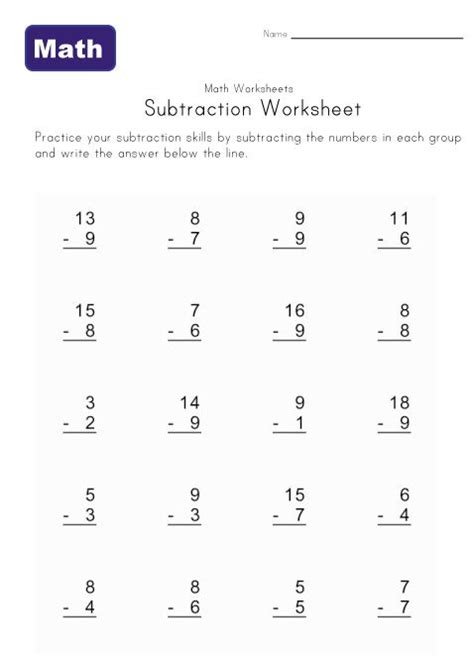Skip counting, addition, subtraction, multiplication, division, rounding, fractions and much more. simple subtraction worksheet two | Math worksheets, Subtraction worksheets, Kids math worksheets