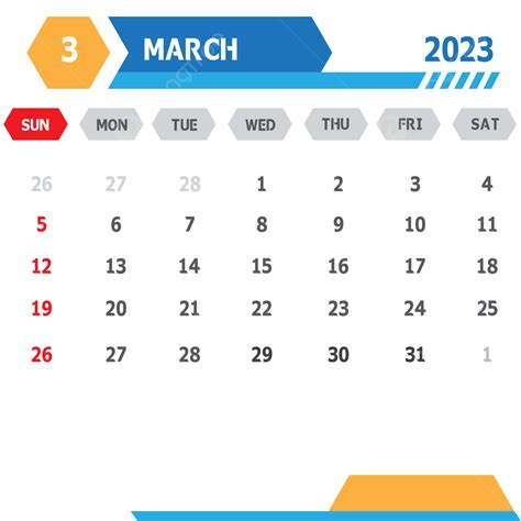 Free Template Calendar March 2023 Vector Design Square March 2023
