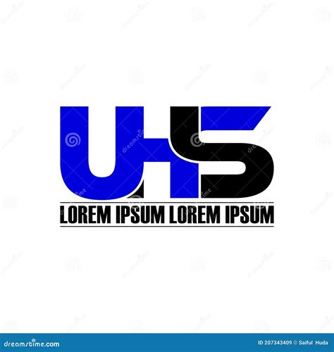 Letter Uhs Simple Monogram Logo Icon Design Stock Vector