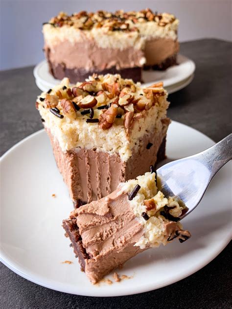 For this recipe, we are super excited to introduce in a large mixing bowl, combine the ingredients for the crust. Keto German chocolate cheesecake - Family On Keto | Recipe ...