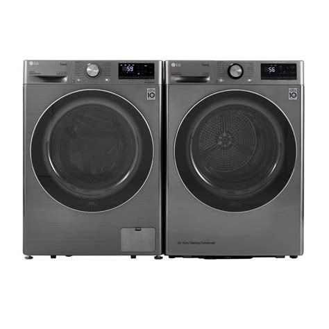 Shop LG Compact Smart Stackable Graphite Steel Washer & Dryer Set at ...