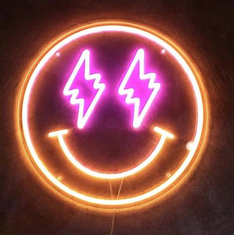 Smile Smiley Face Neon Light Sign Lightning Neon Sign Custom Etsy
