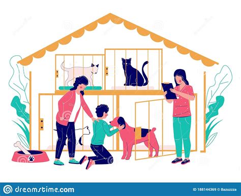 Pet Shelter Vector Concept Flat Style Design Illustration Stock Vector