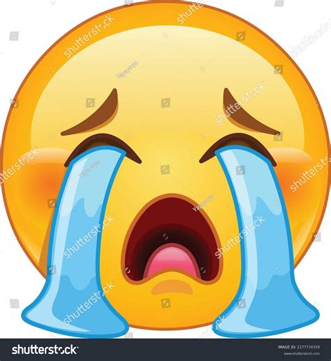Emoji Emoticon Face Loudly Crying Stock Vector Royalty Free 2950 The