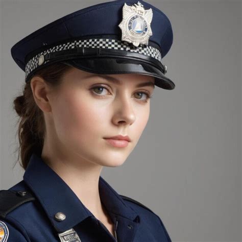 Premium Ai Image A Young Woman In A Police Uniform Radiating Beauty
