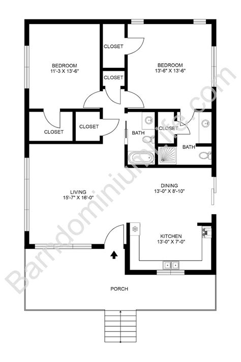 Barndominium Floor Plans 2 Bedroom Floorplansclick