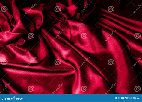 Texture Background Pattern Dark Red Silk Fabric Silk Satin F Stock