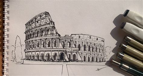 How To Draw The Colosseum Easy Step By Step 2021 Youtube