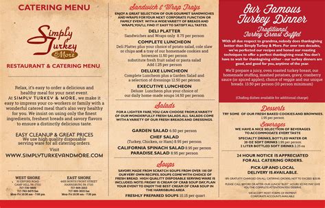 Simply Turkey & More menu in Camp Hill, Pennsylvania, USA